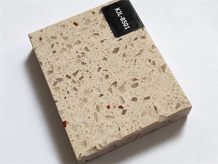 Starfish beige color quartz stone slab (2)