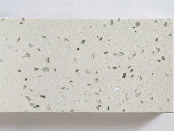 Sparkling white quartz slab with mirror flecks (2)